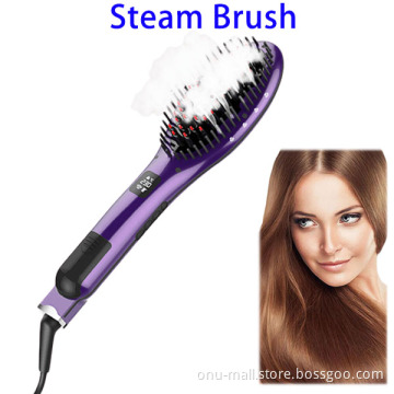 CE,RoHS Professional Digital Steam Hair Straightener Brush with water tank